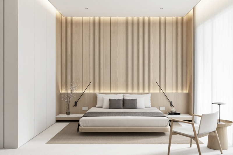 原木風主臥裝修效果圖