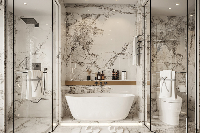 140平極簡輕奢風(fēng)格衛(wèi)生間干濕分區(qū)裝修效果圖