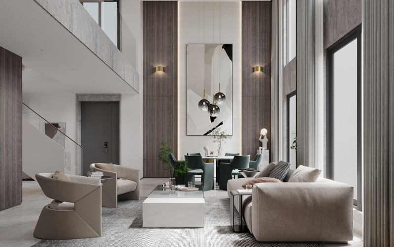 50平現(xiàn)代簡約loft公寓裝修效果圖