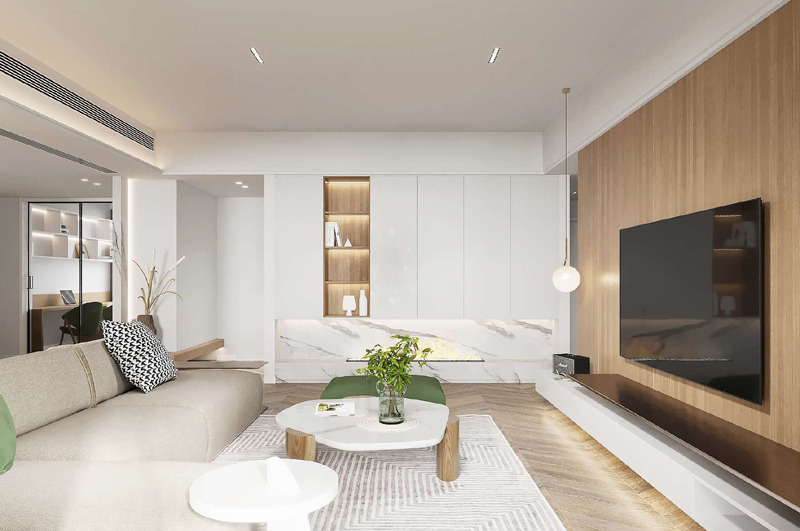 日式簡約原木風小套二裝修效果圖