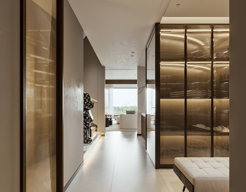 125平復(fù)式樓走廊輕奢裝修設(shè)計效果圖