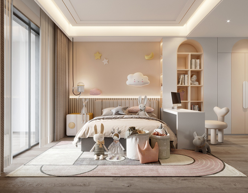 350平獨棟別墅輕奢風兒童房裝修設計效果圖