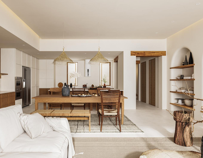 350平原木風別墅裝修設計效果圖