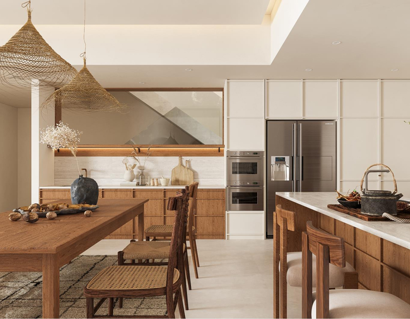 350平原木風別墅裝修設計效果圖