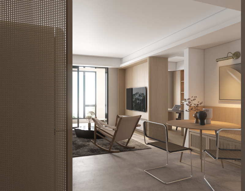 原木風小資情調套二簡約裝修效果圖