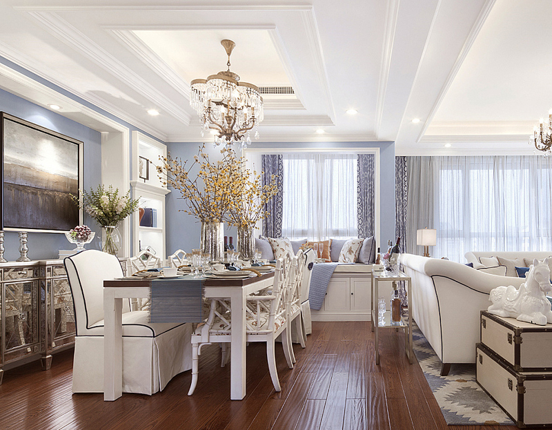 地中海風格132平米客廳裝修效果圖