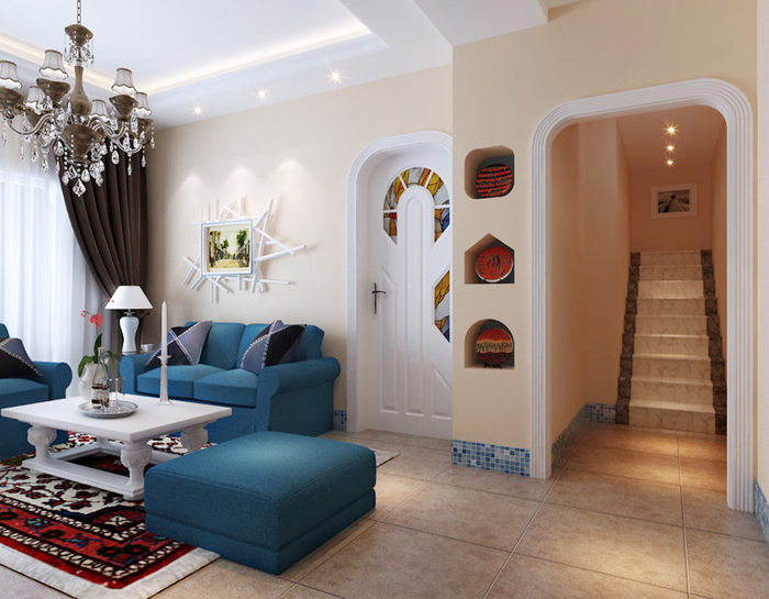 120平躍層情迷地中海裝修效果圖